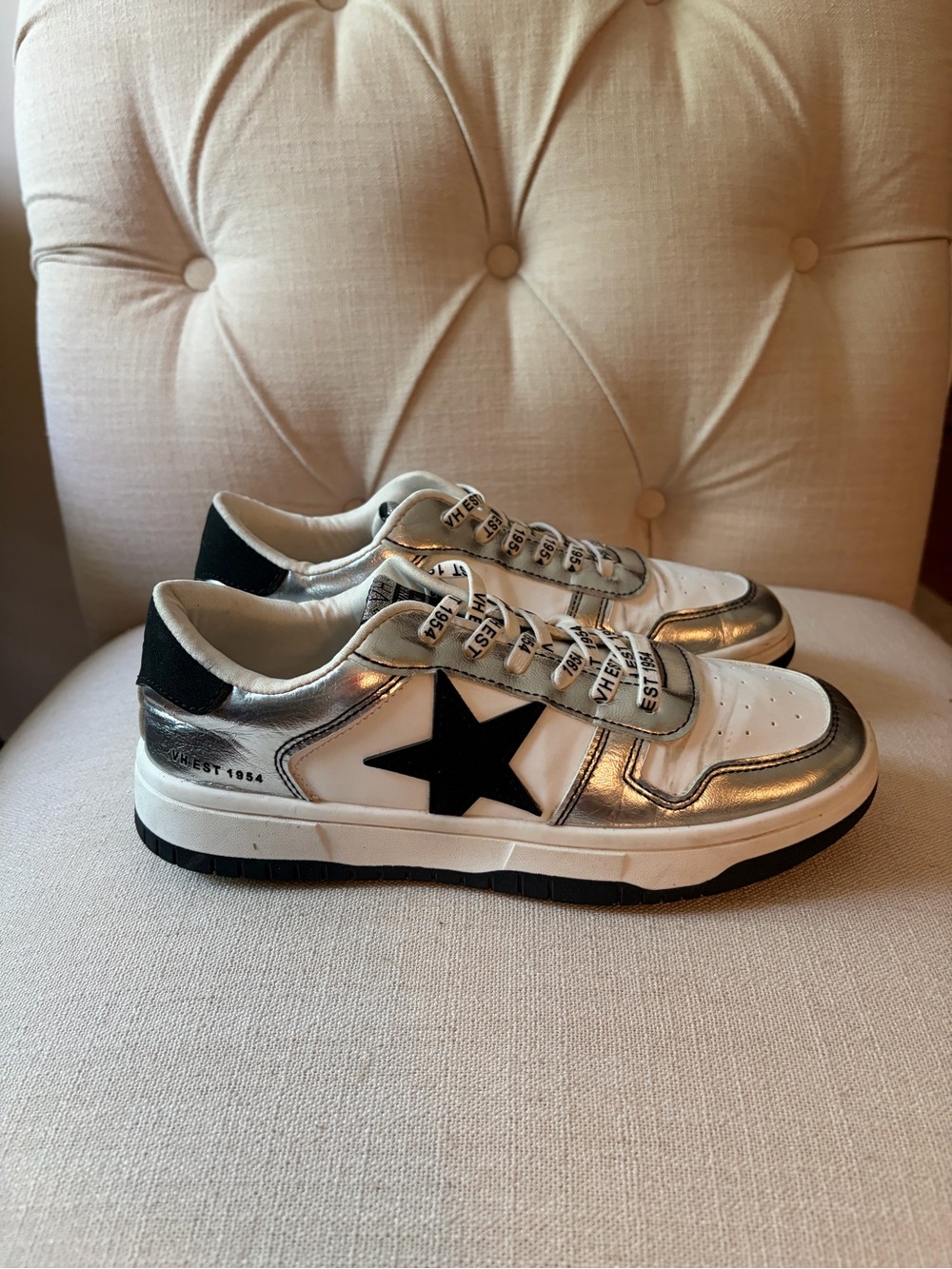 Vintage Havana Silver & White Sneaker with Black Star